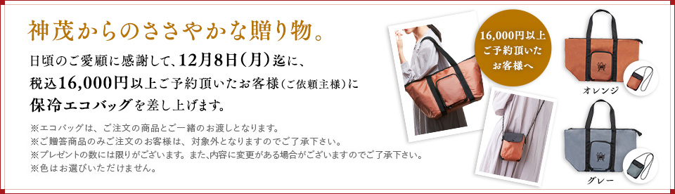 税込16,000円以上のお買い物でエコバッグ プレゼント！